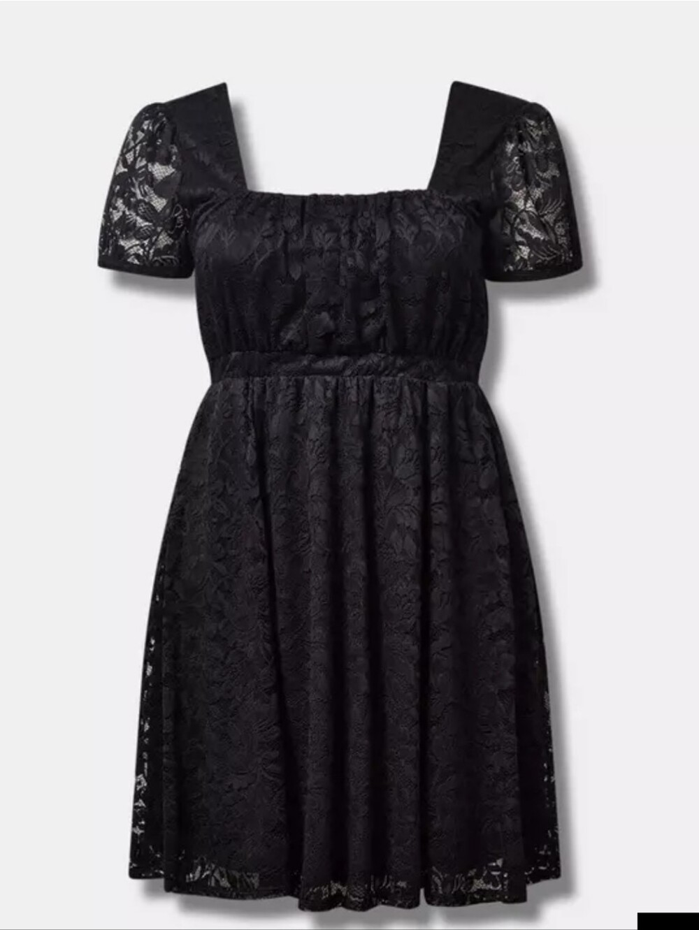 Torrid The Knee Lace Puff Sleeve Black Dress Size 1X - Picture 3 of 13